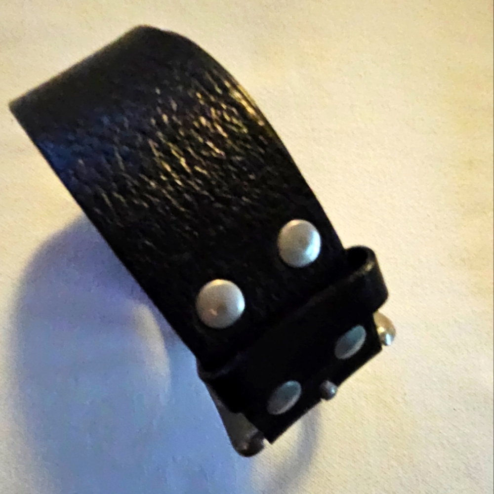Ann Demeulemeester Belt, Black Pebble-grain Leather